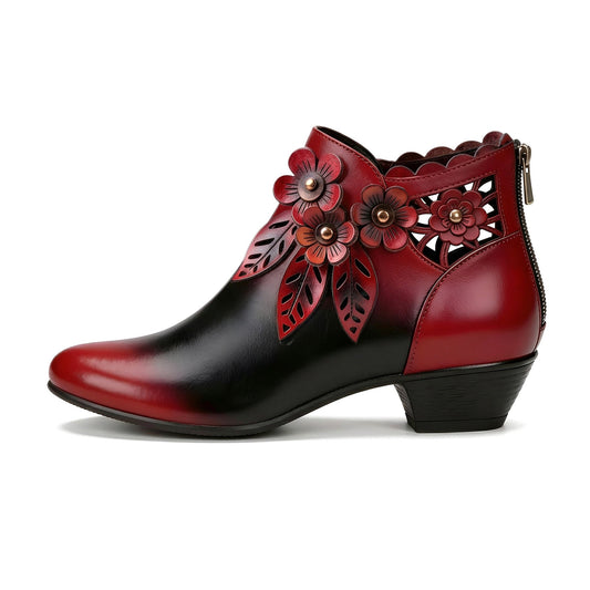Blooming Elegance Floral Ankle Boots