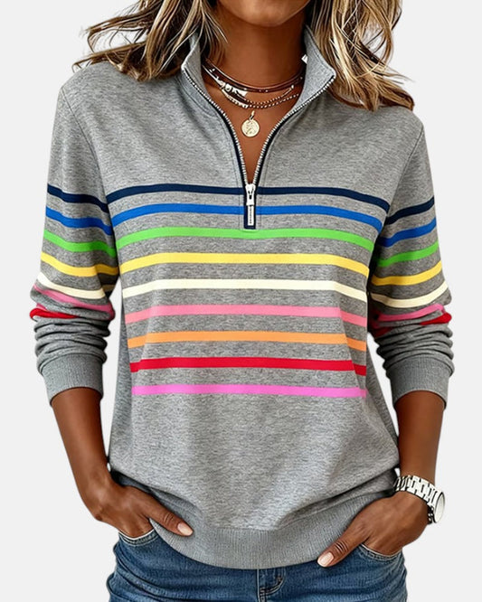 Ariella | Striped Zip Hoodie
