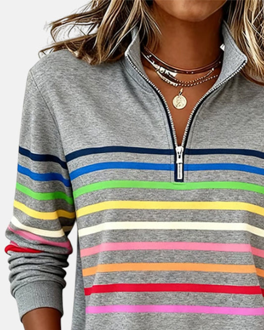 Ariella | Striped Zip Hoodie
