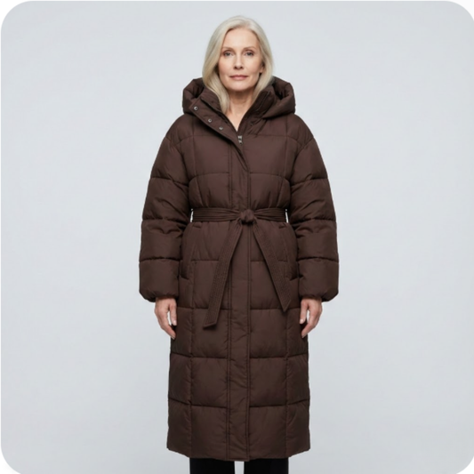 Carmen | Long Belted Puffer Coat
